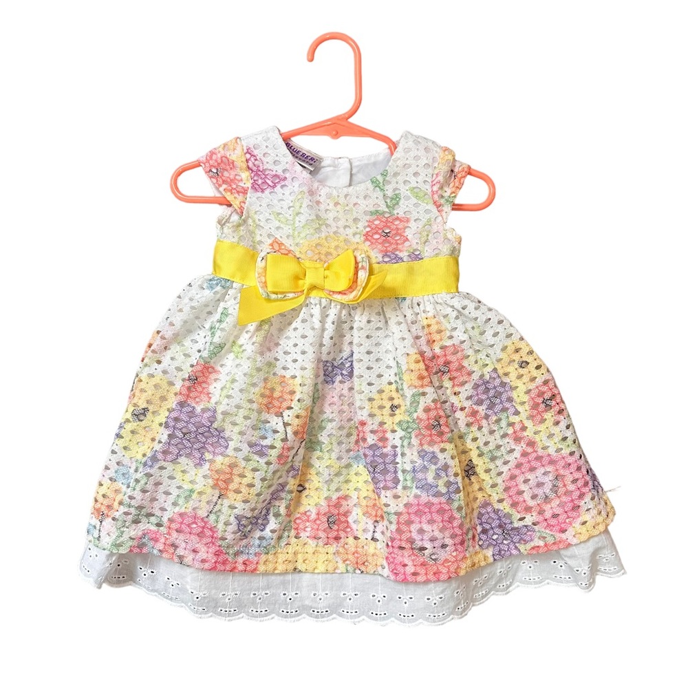 Blueberi Boulevard 3/6 months girl dress flower pattern